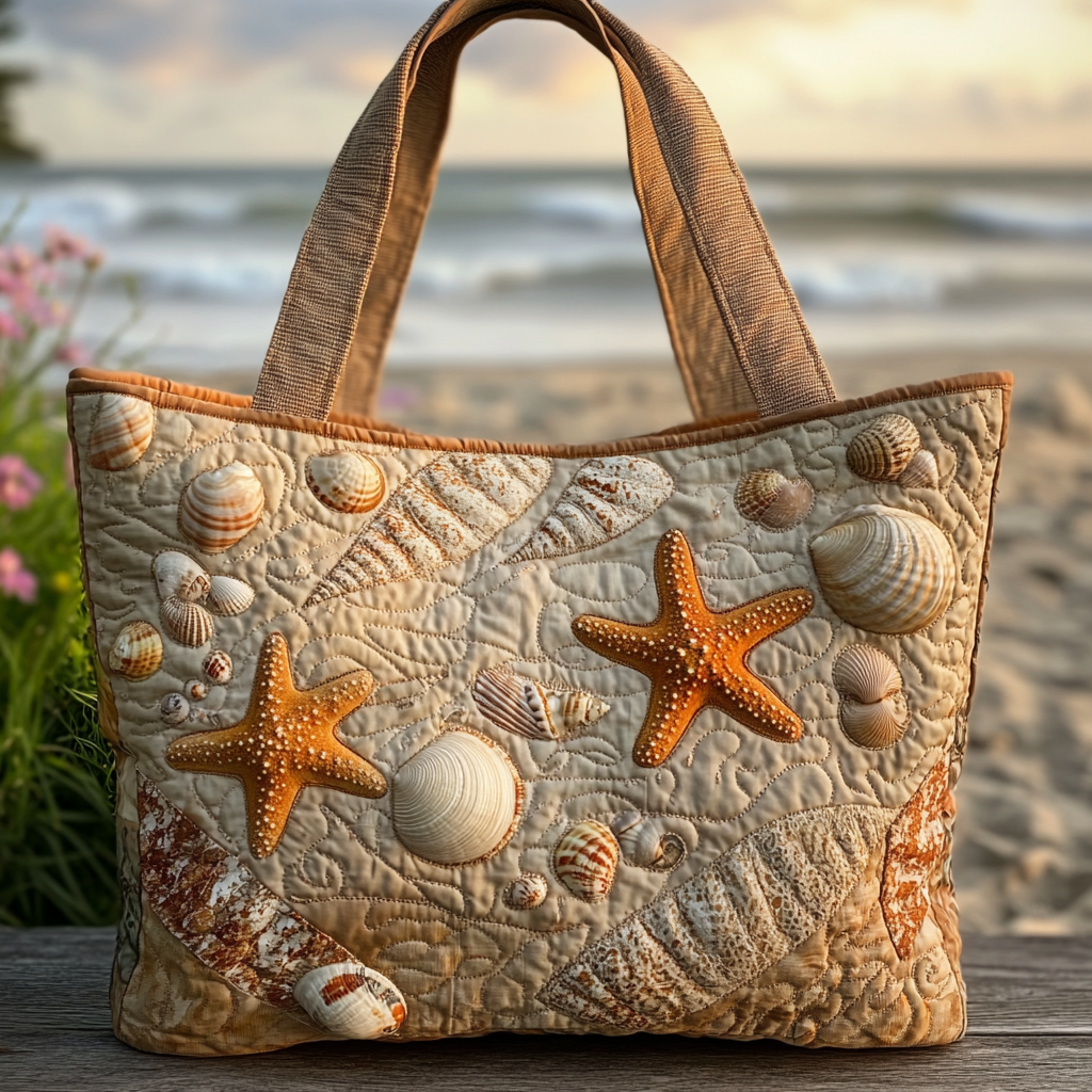 Sea Breeze Quilted Tote Bag Best Tote Handbags Gift For Beach Lover