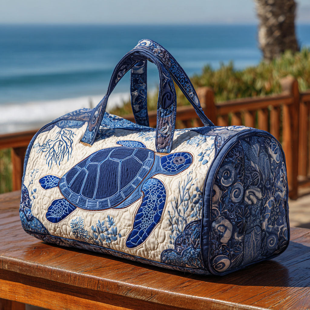 Seabreeze Keeper Quilted Duffle Bag Gym Duffel Bag Sea Turtle Gift Ideas For Her