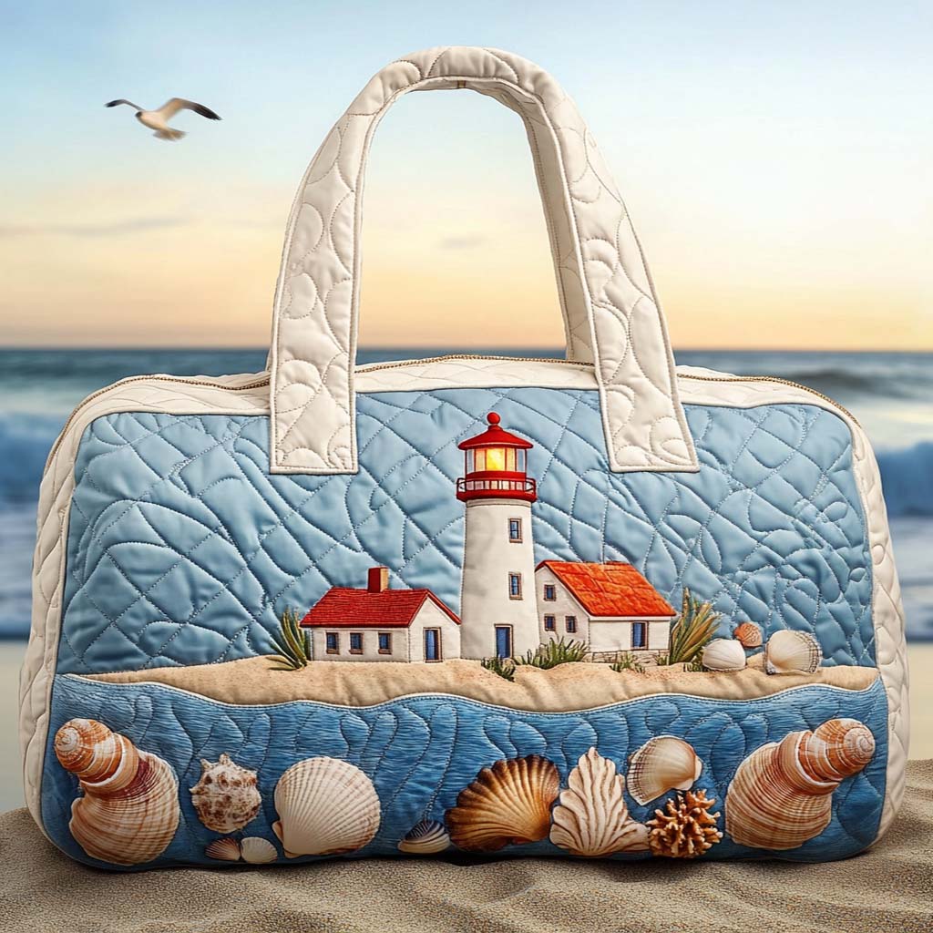 Seaside Glow Quilted Duffle Bag Duffle Bag Womens Large Lighthouse Gifts For Mom