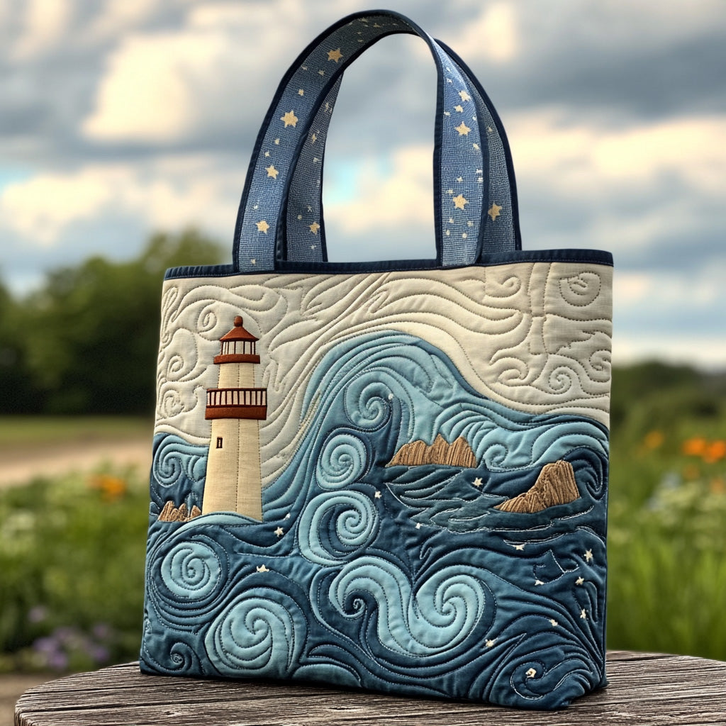 Seaside Glow Quilted Tote Bag Tote Bags For Women Lighthouse Presents