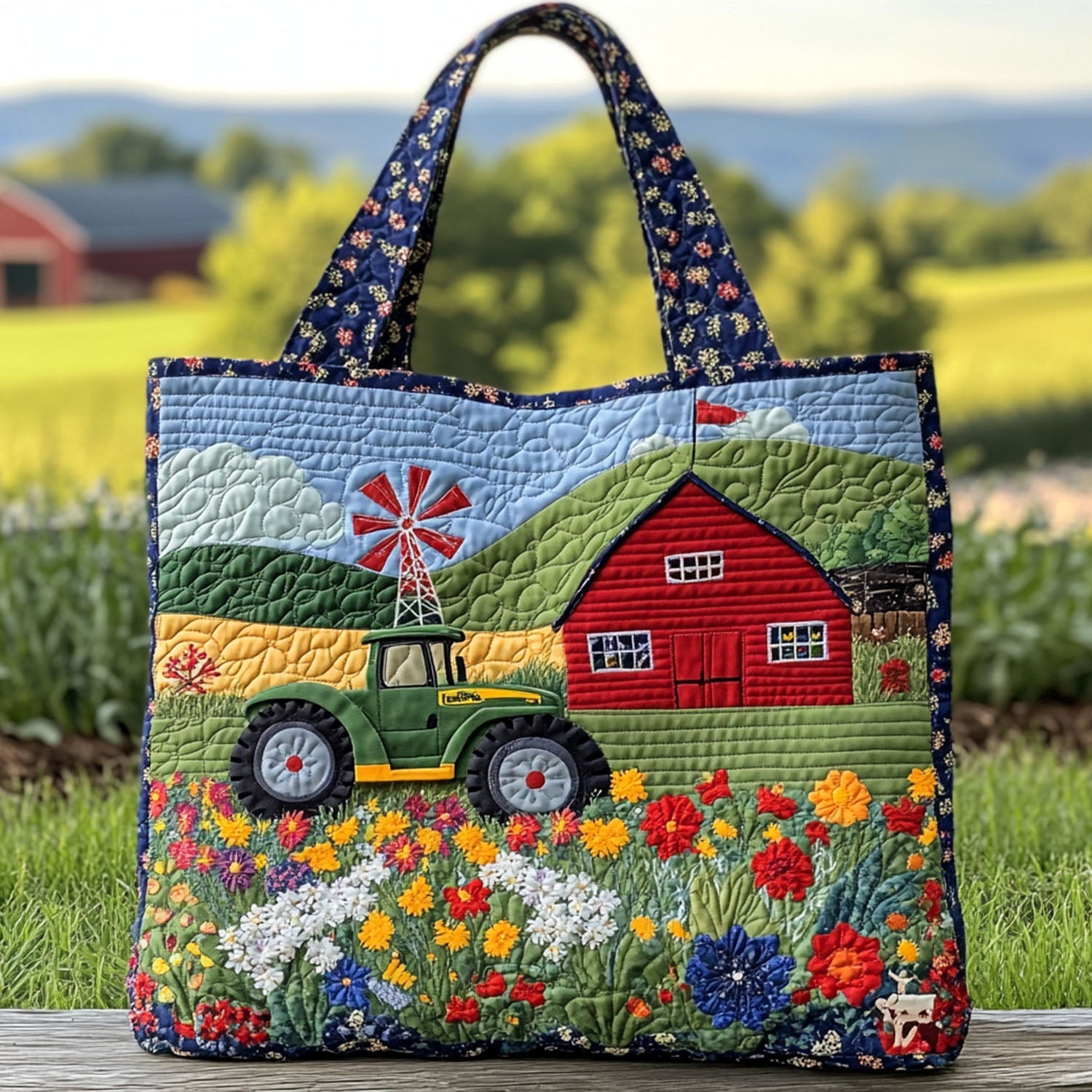 Serene Homestead Quilted Tote Bag Best Luxury Tote Great Father's Day Gifts