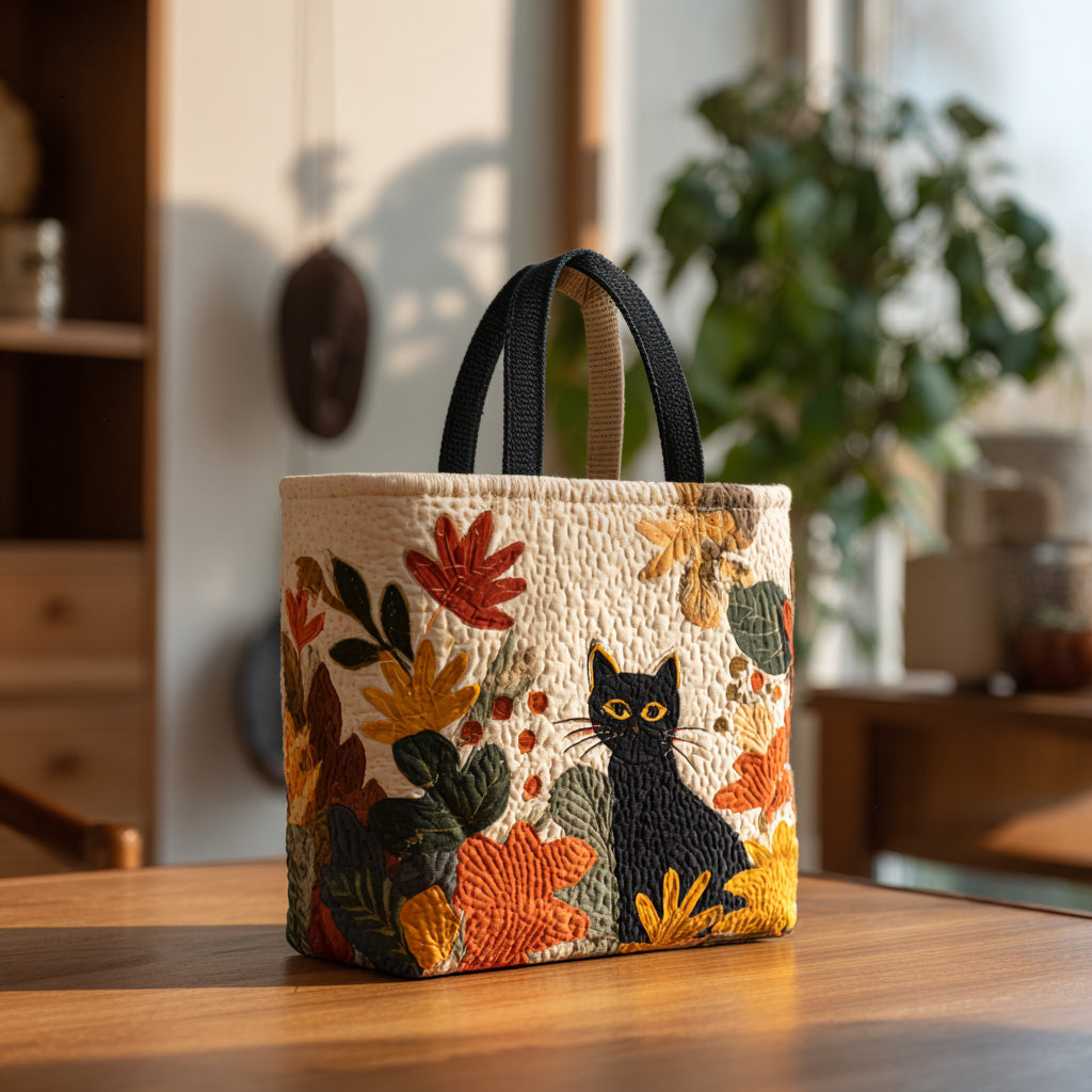 Shadow Paws Quilted Tote Bag Shoulder Bag Sale Things For Cat Lovers