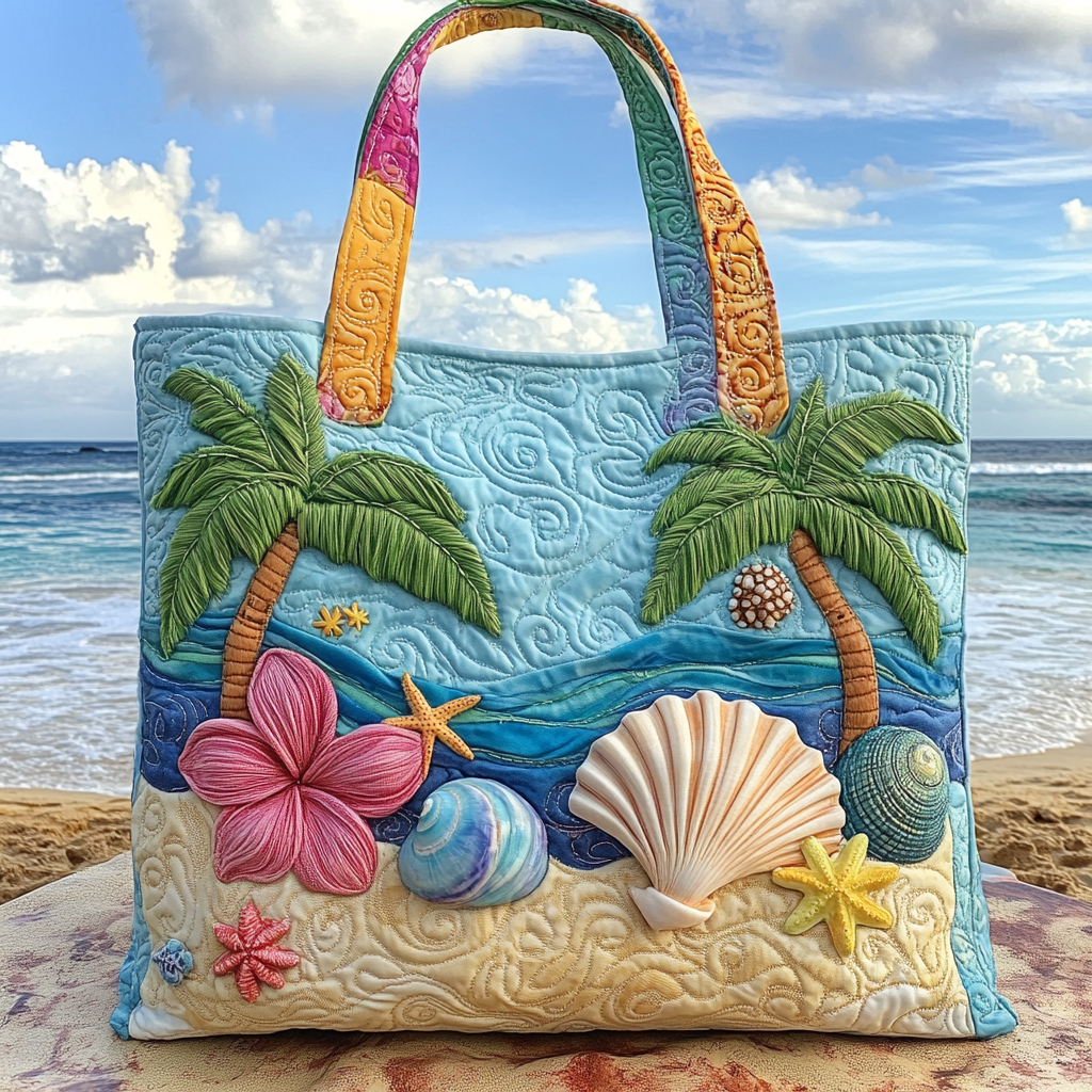Shell Cove Quilted Tote Bag Best Shoulder Bags Beach Themed Gift Ideas