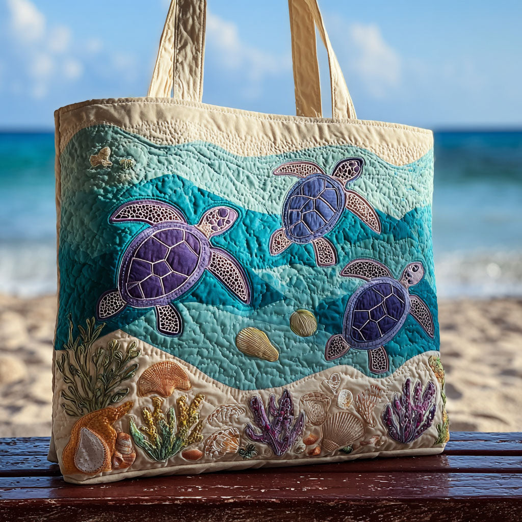 Shelly Daydream Quilted Tote Bag The Best Tote Bag Sea Turtle Merchandise