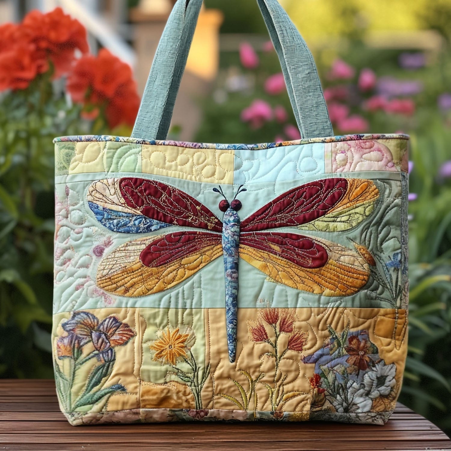 Skyborne Grace Quilted Tote Bag Shoulder Bag Cute Cute Dragonfly Lover Ideas For Gifts