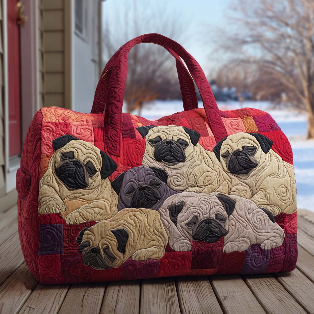 Snuggle Pug Quilted Duffle Bag Best Duffle Bags For Travel Dog Presents For Humans