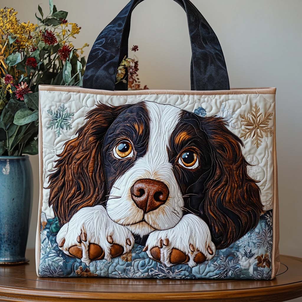 Spaniel Charm Quilted Tote Bag Best Work Totes For Women Awesome Gifts For Dog Lovers