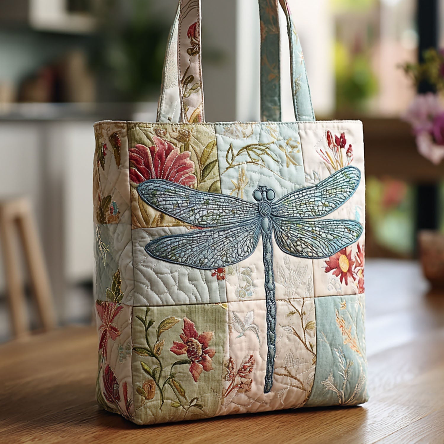 Sparklefly Quilted Tote Bag Tote Bag Shoulder Dragonfly Lover Gifts For Women