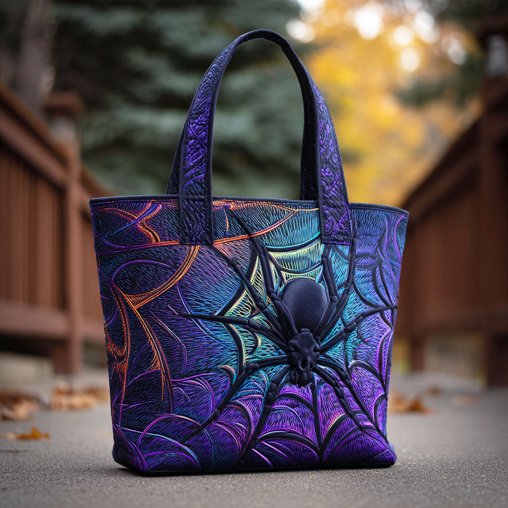 Spider Night Quilted Tote Bag Perfect Tote Bag Halloween Gifts For Teens