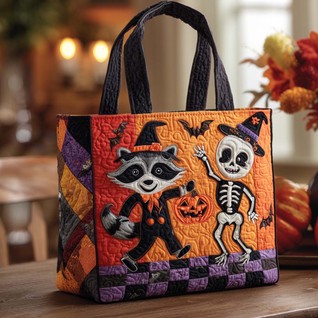 Spooky Dance Quilted Tote Bag Best Handbag For Everyday Use Halloween Gifts For Girlfriend