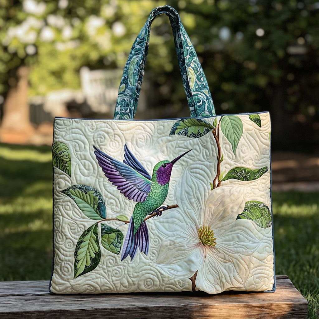 Springtime Serenade Quilted Tote Bag Best Tote Bag Hummingbird Themed Birthday Gifts