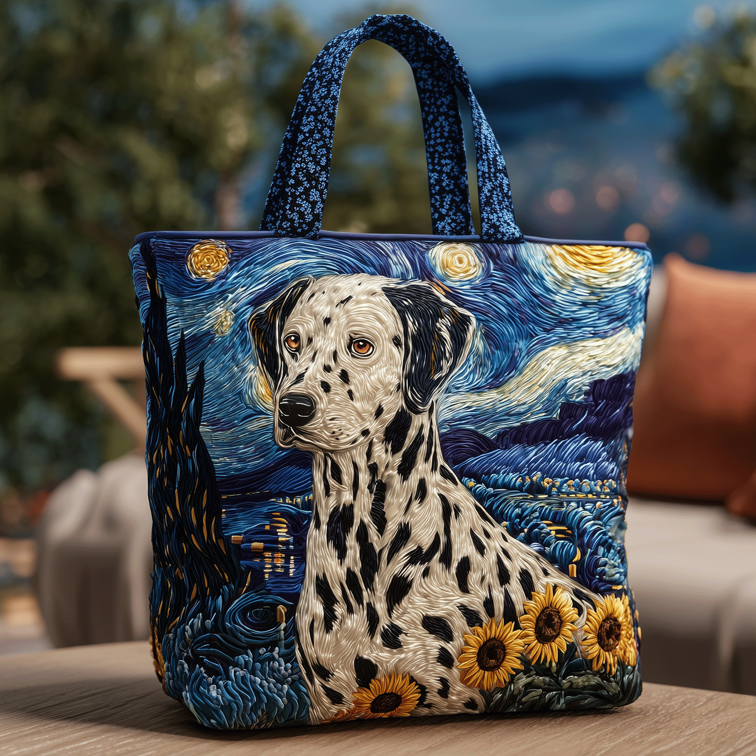 Starry Dalmatian Quilted Tote Bag Great Tote Bags Gifts For Pet Lovers