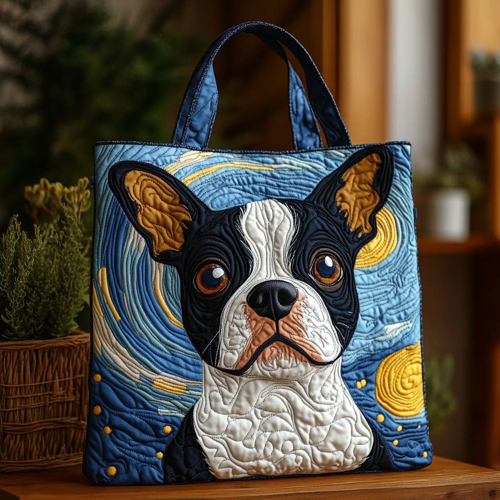 Starry Eyes Quilted Tote Bag Famous Tote Bags Top Gifts For Dog Owners