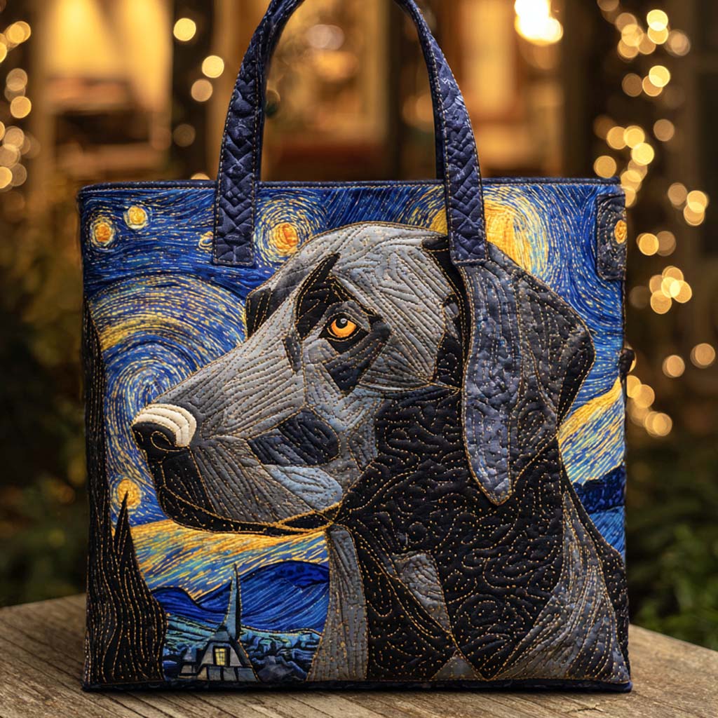 Starry Labrador Quilted Tote Bag Trendy Shoulder Bags Labrador Gift Ideas
