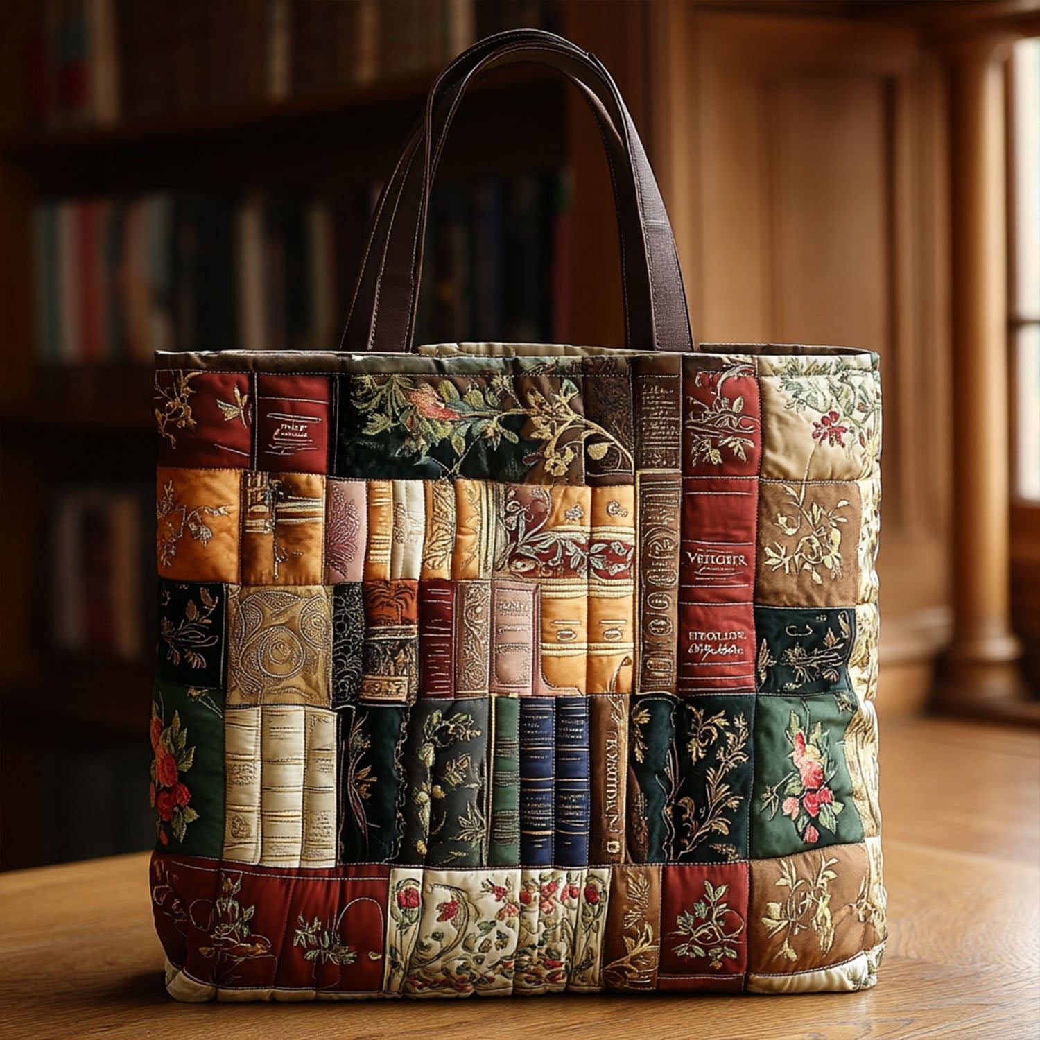 Story World Quilted Tote Bag Popular Designer Tote Bags Best Unique Book Gifts