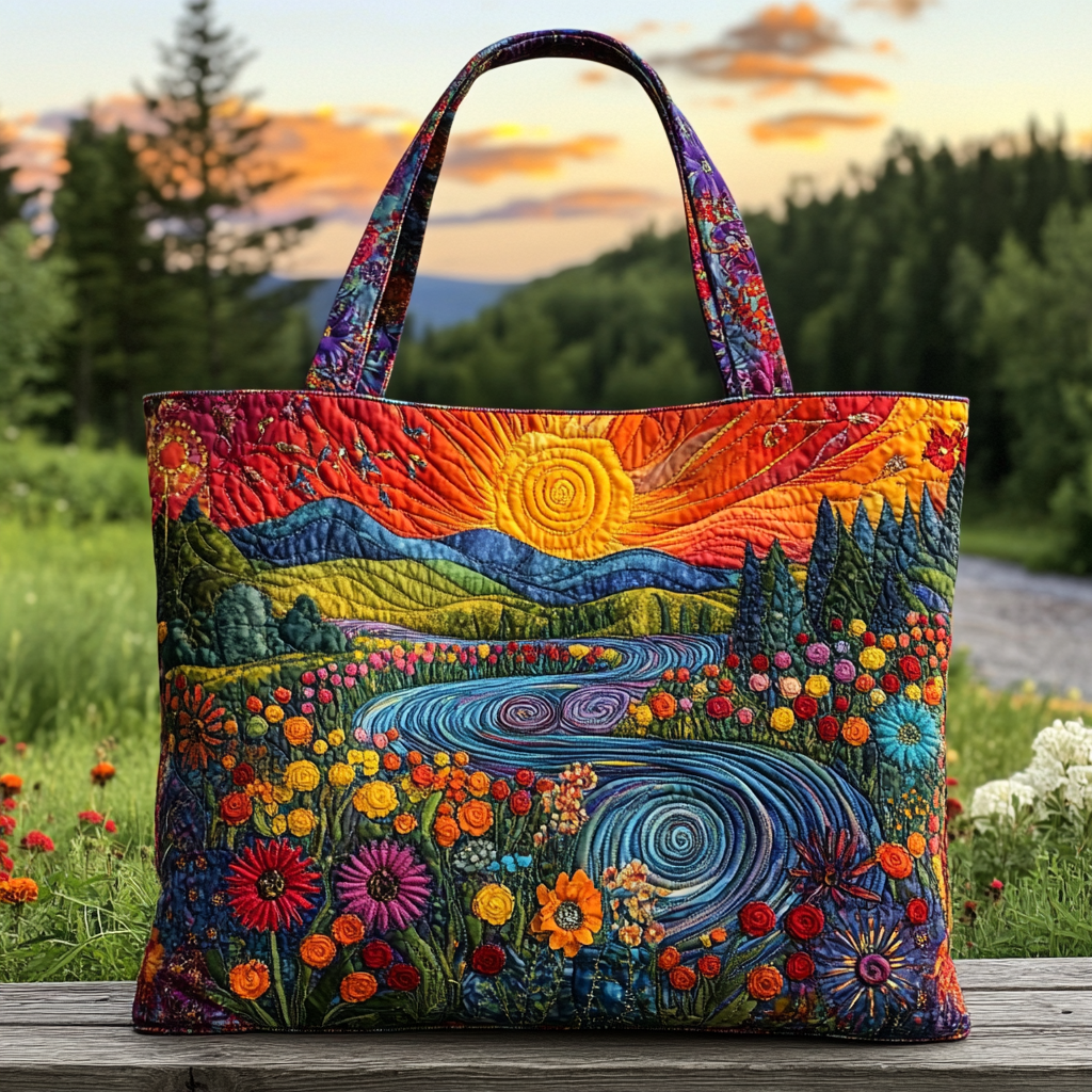 Summer Path Quilted Tote Bag Best Everyday Tote Bag Simple Mother's Day Gifts