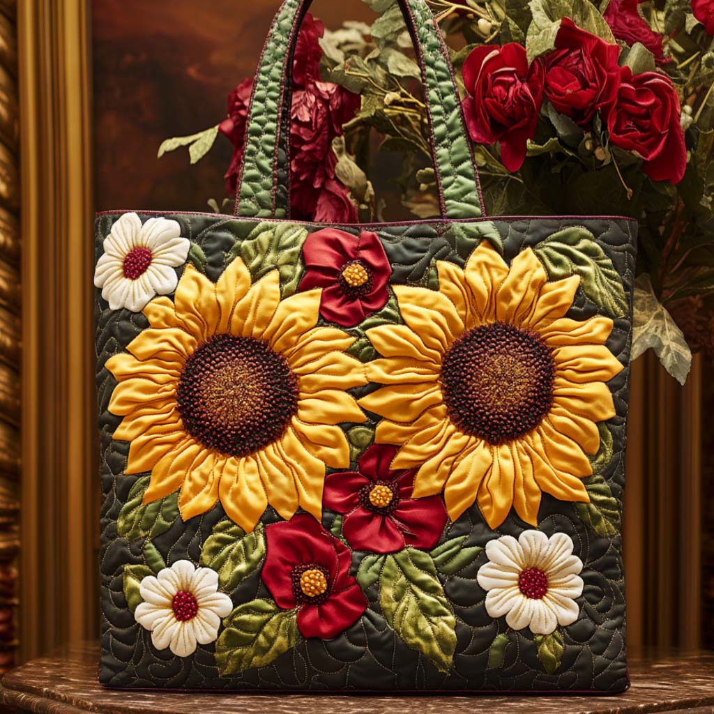 Sun Garden Quilted Tote Bag Nice Tote Bags Sunflower Gift Items