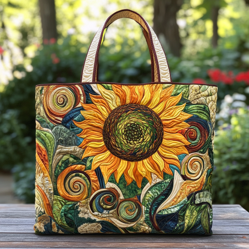Sunflower Garden Quilted Tote Bag Best Totes Sunflower Theme Gifts Merchandise