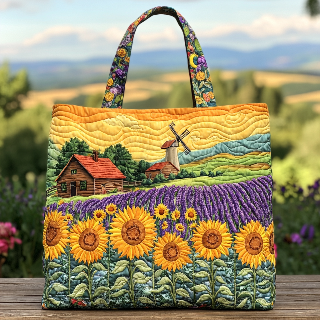 Sunflower Mood Quilted Tote Bag Best Everyday Shoulder Bag Sunflower Gifts For Women