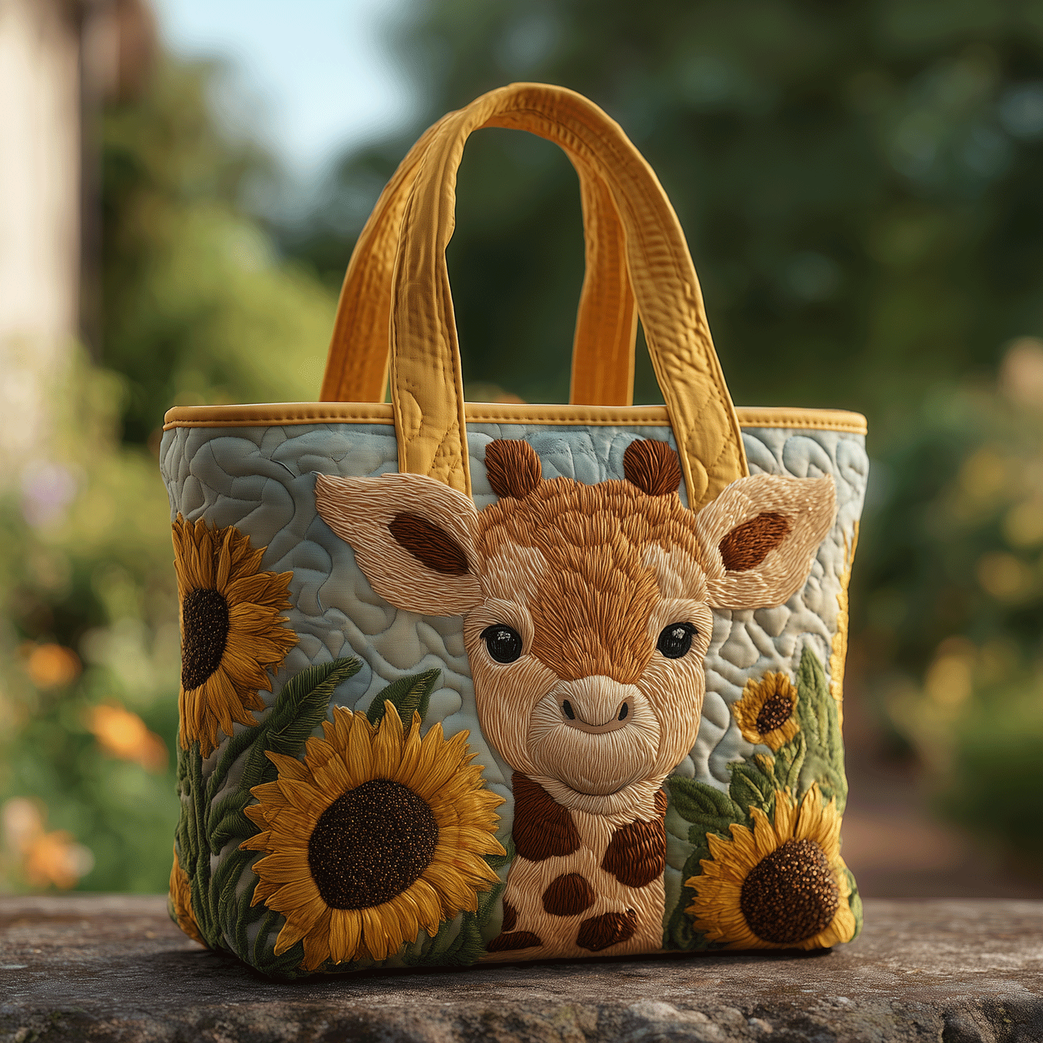 Sunny Giraffe Vibes Quilted Tote Bag Womens Shoulder Bags Mother's Day Delivery Gifts