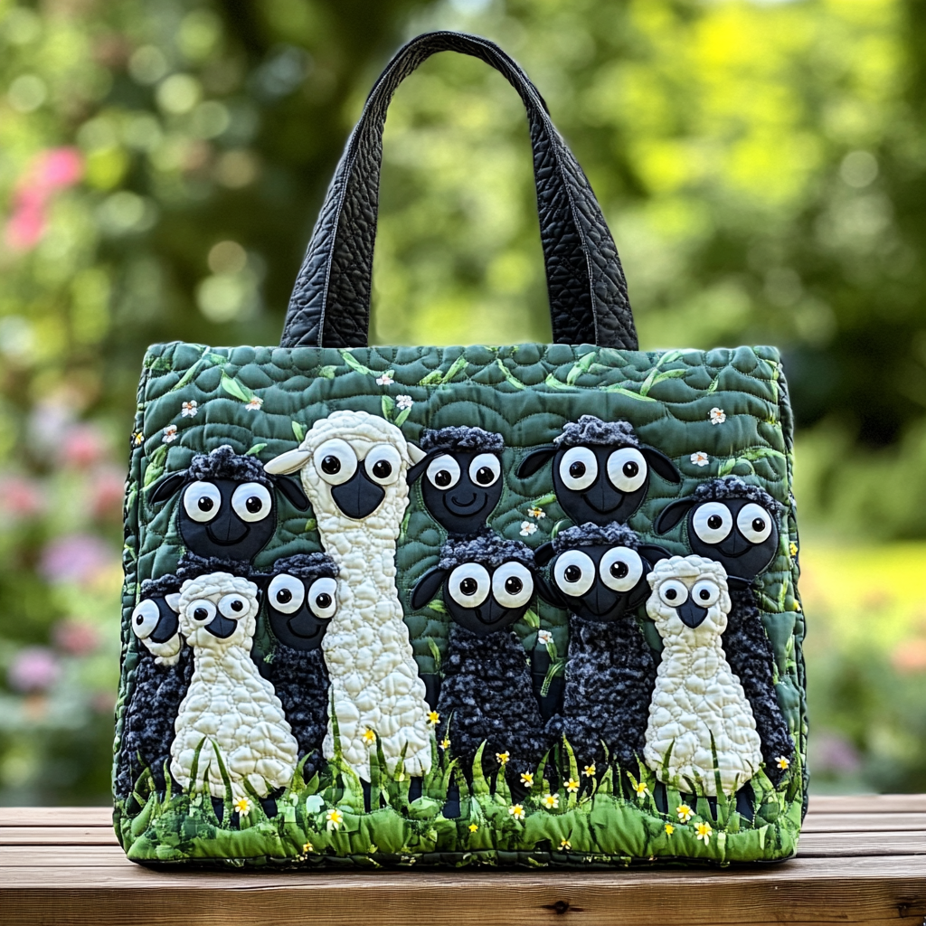 Sunny Sheep Quilted Tote Bag Nice Tote Bags Gifts With Sheep On Them