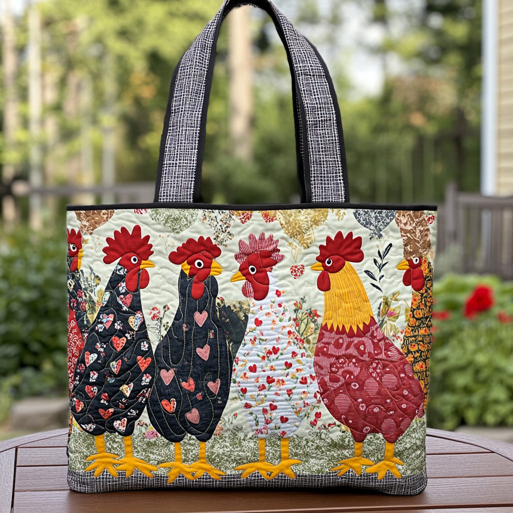 Sunny Side Up Quilted Tote Bag Best Shoulder Bag For Women Best Gifts For Chicken Lovers
