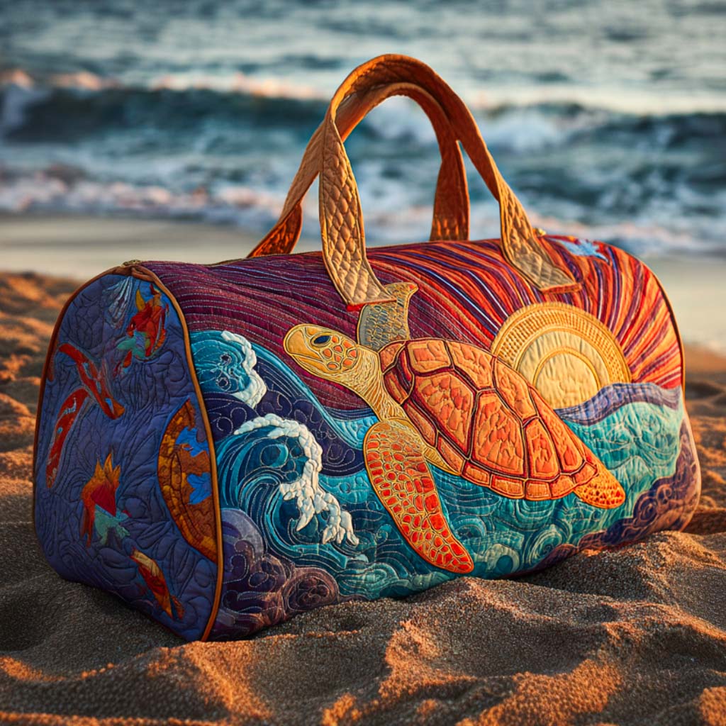 Sunset Glide Quilted Duffle Bag Nice Womens Duffle Bags Sea Turtle Gift Shop