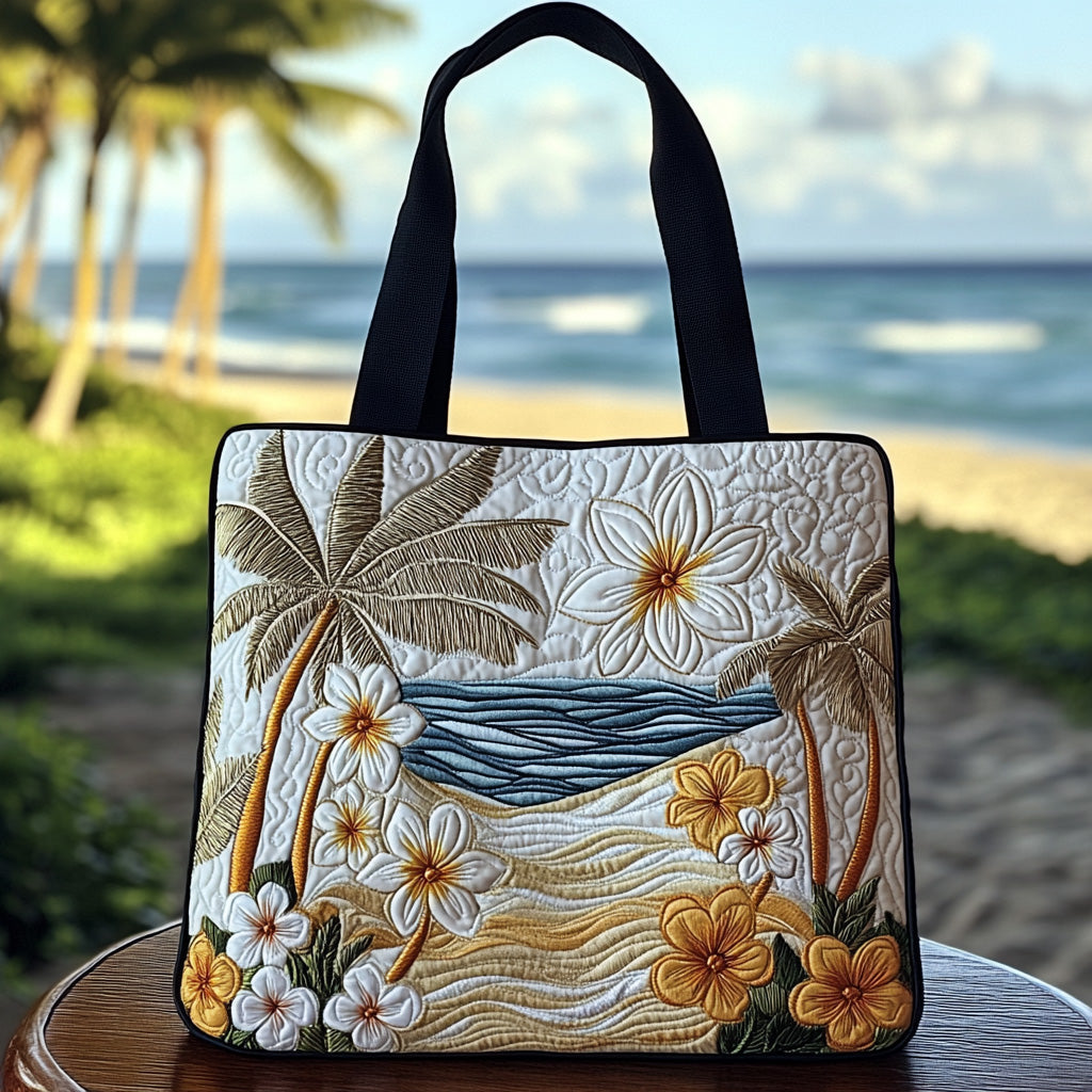Sunset Plumeria Quilted Tote Bag The Perfect Tote Bag Presents For Mothers