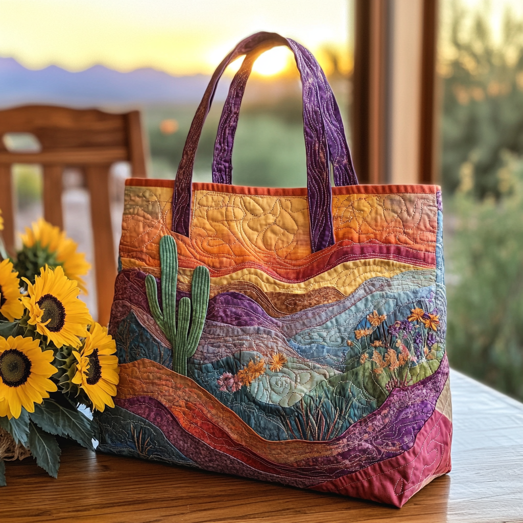 Sunset Ridge Quilted Tote Bag Tote Bags For Women Gifts For Mexican Families