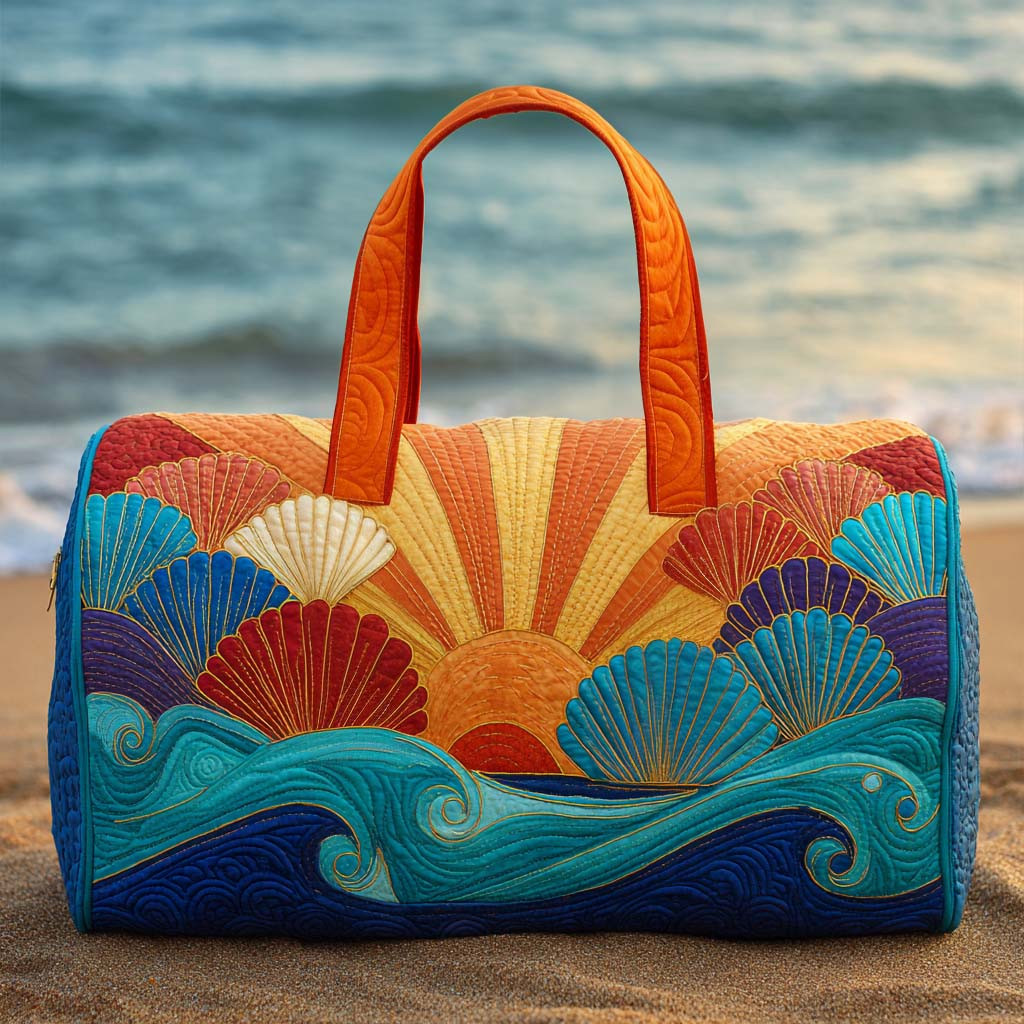 Sunset Seashells Quilted Duffle Bag Cool Duffle Bags Great Lighthouse Gifts