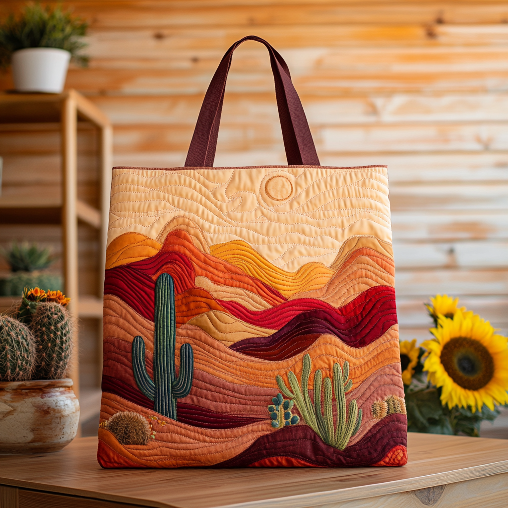 Sunset Trails Quilted Tote Bag Cute Tote Bags Mexican Birthday Gift Ideas