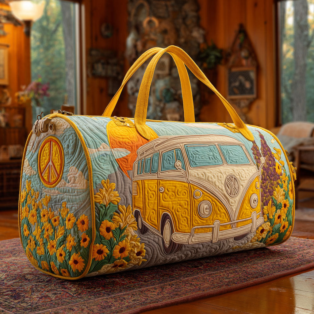 Sunshine Journey Quilted Duffle Bag Luxury Duffle Bag Gifts For Hippie Women