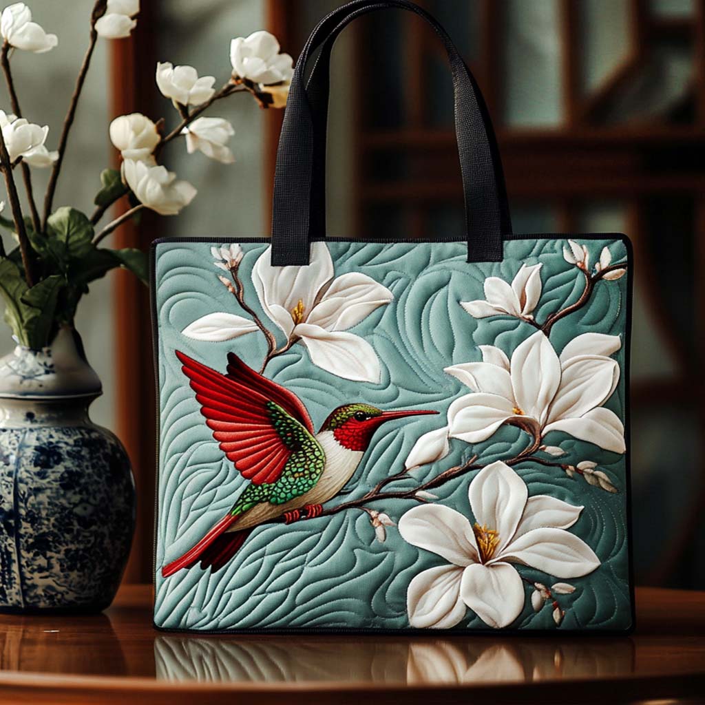 Sweet Hummer Days Quilted Tote Bag Best Totes For Women Hummingbird Themed Gifts