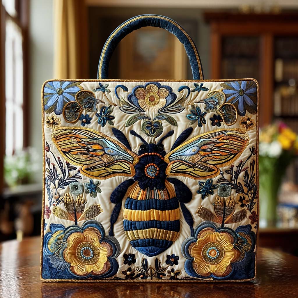 Sweet Nectar Quilted Tote Bag Work Totes For Women Honey Themed Gifts