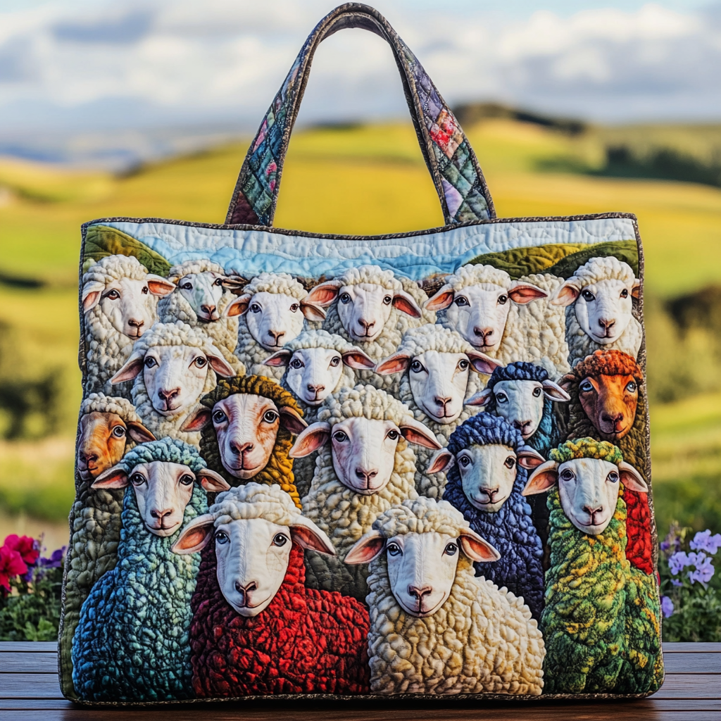 Sweet Sheep Quilted Tote Bag Best Ladies Tote Bags Sheep Inspired Gifts