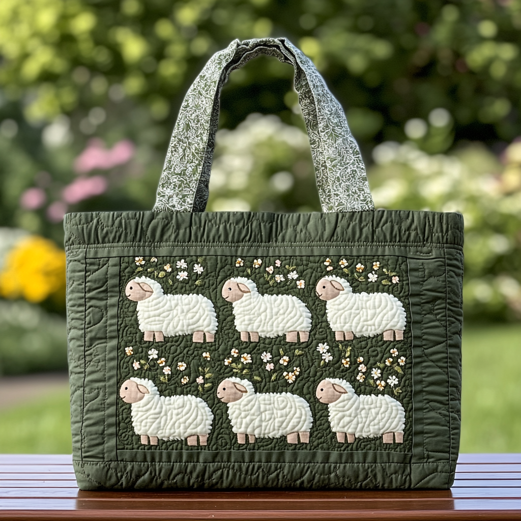 Sweet Sheep Quilted Tote Bag Best Tote Bag Sheep Related Gifts