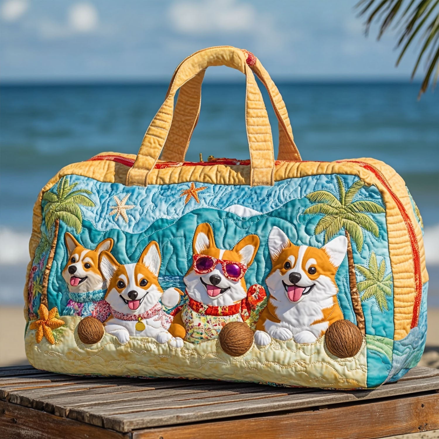 Tail-Wag Magic Quilted Duffle Bag Gym Duffle Dog Owners Themed Gifts