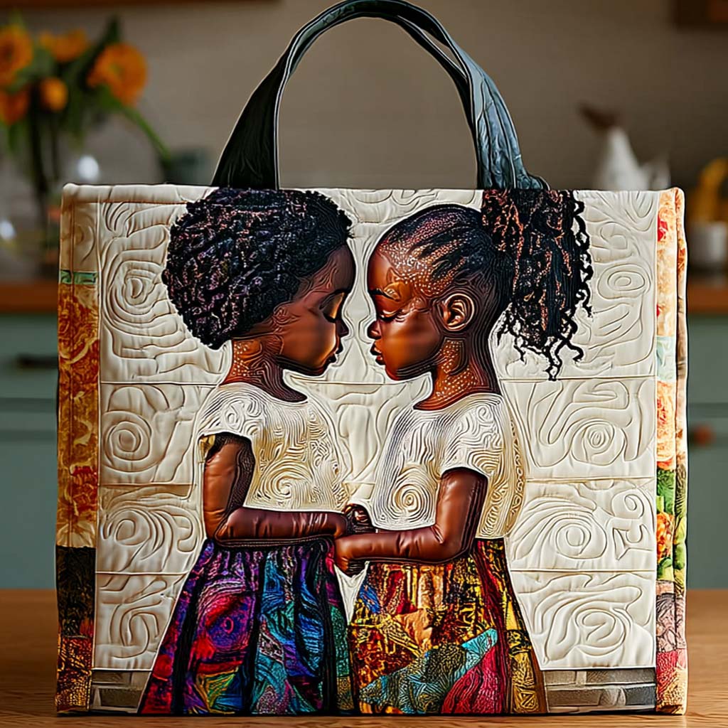 Tender Moments Quilted Tote Bag Nice Tote Bags Melanin Themed Gifts