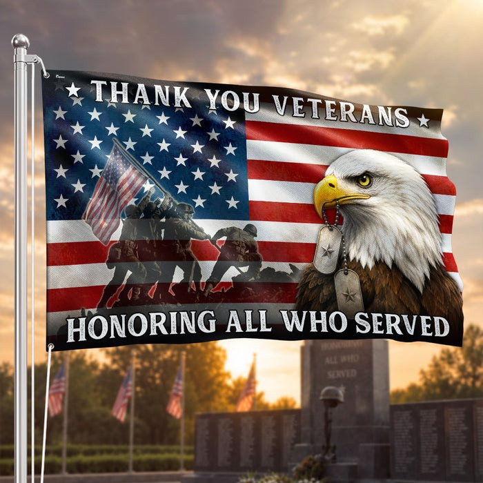 Thank You Veterans Flag Honoring All Who Served Veterans Day Grommet Flag Gift Ideas