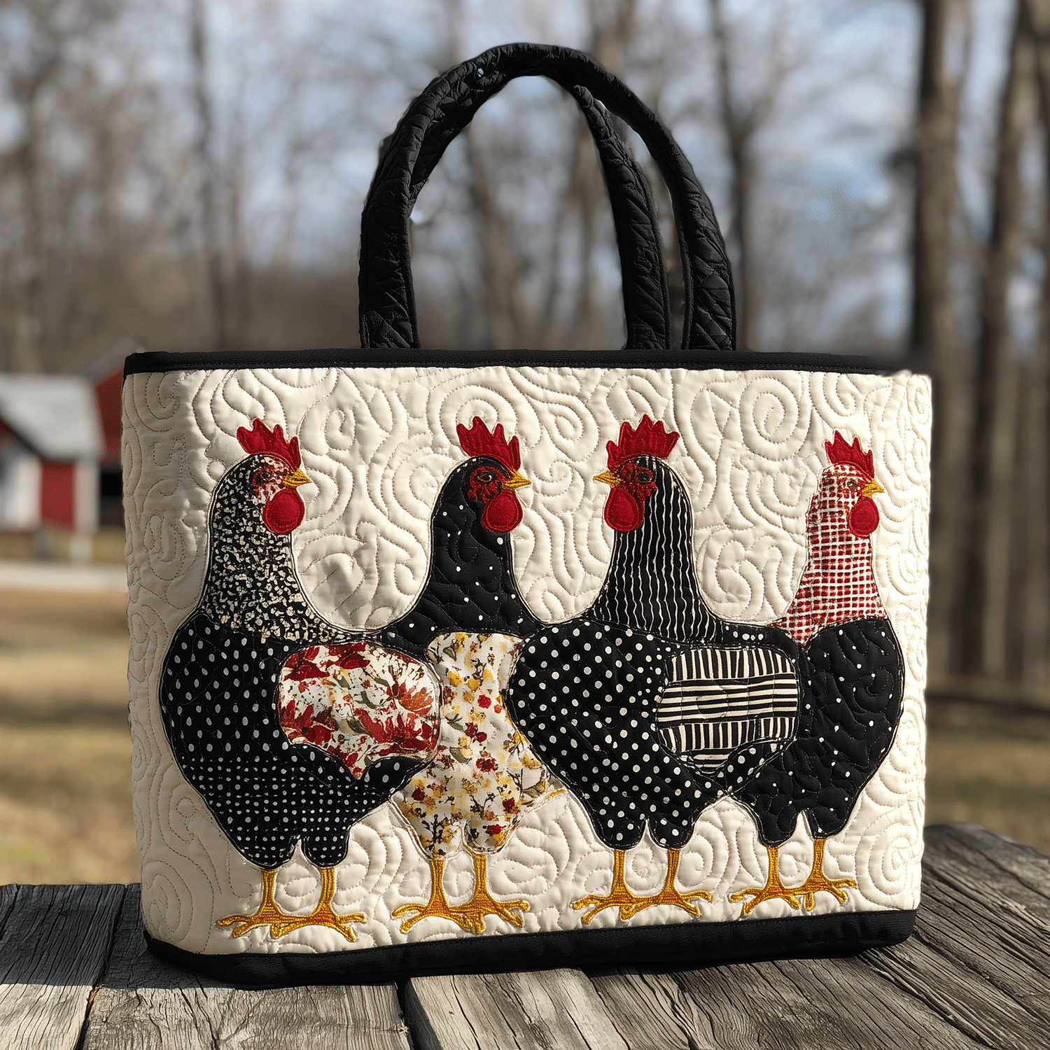 The Dotty Flock Quilted Tote Bag The Best Tote Gifts For People Who Love Chickens