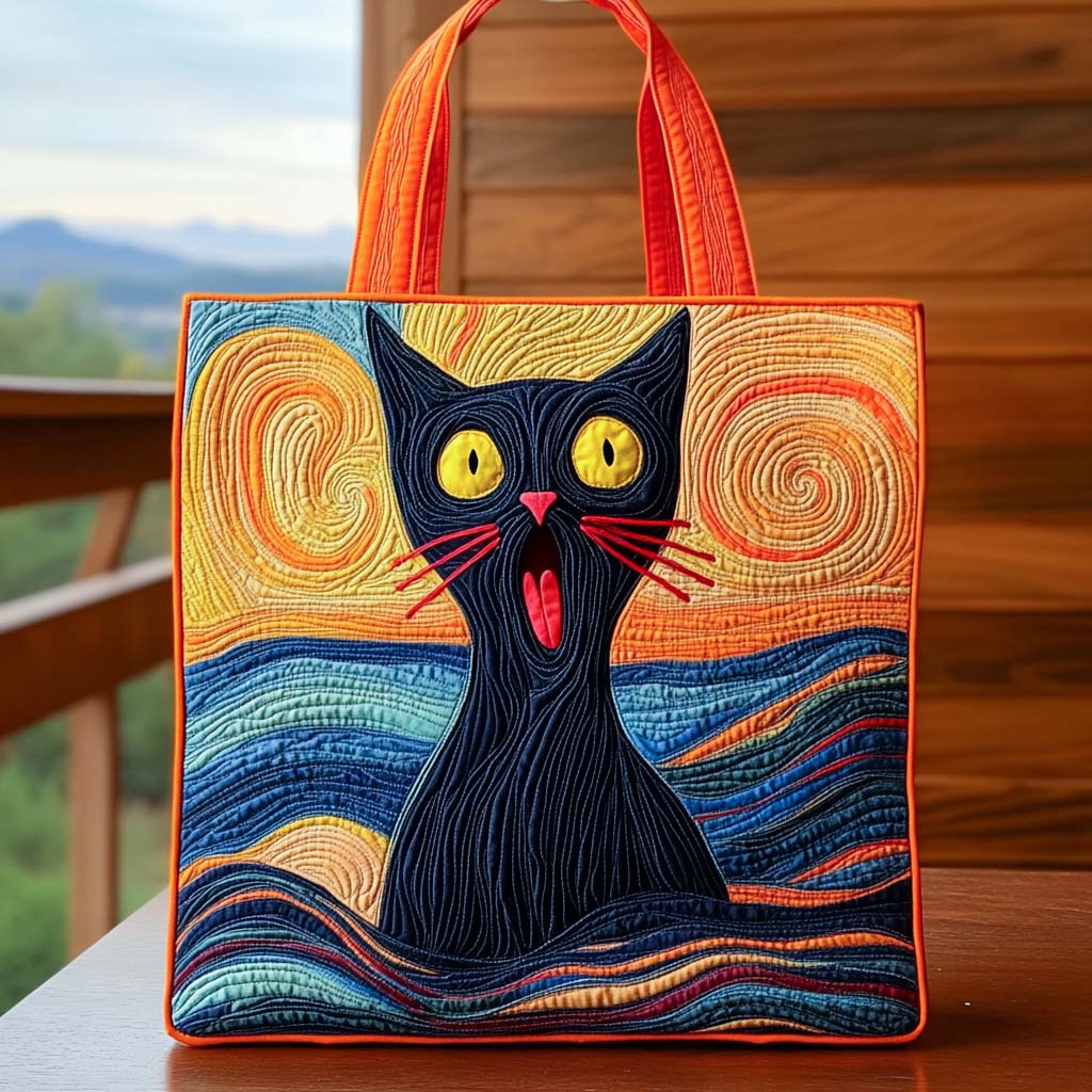 The Scream Cat Quilted Tote Bag Tote Bags For Women Mothers Day Gift For Sister