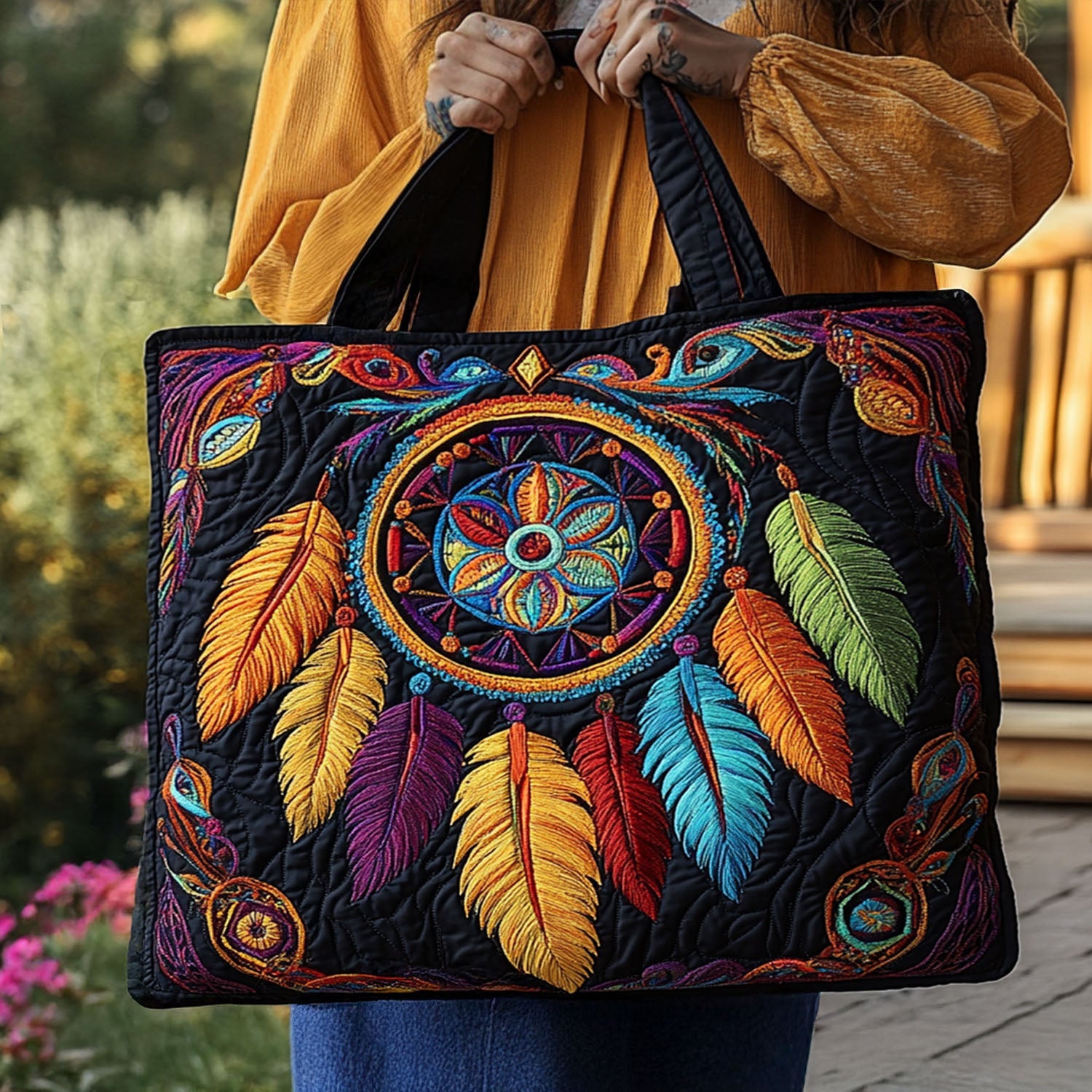 Thread of Light Quilted Tote Bag The Best Tote Native American Gifts