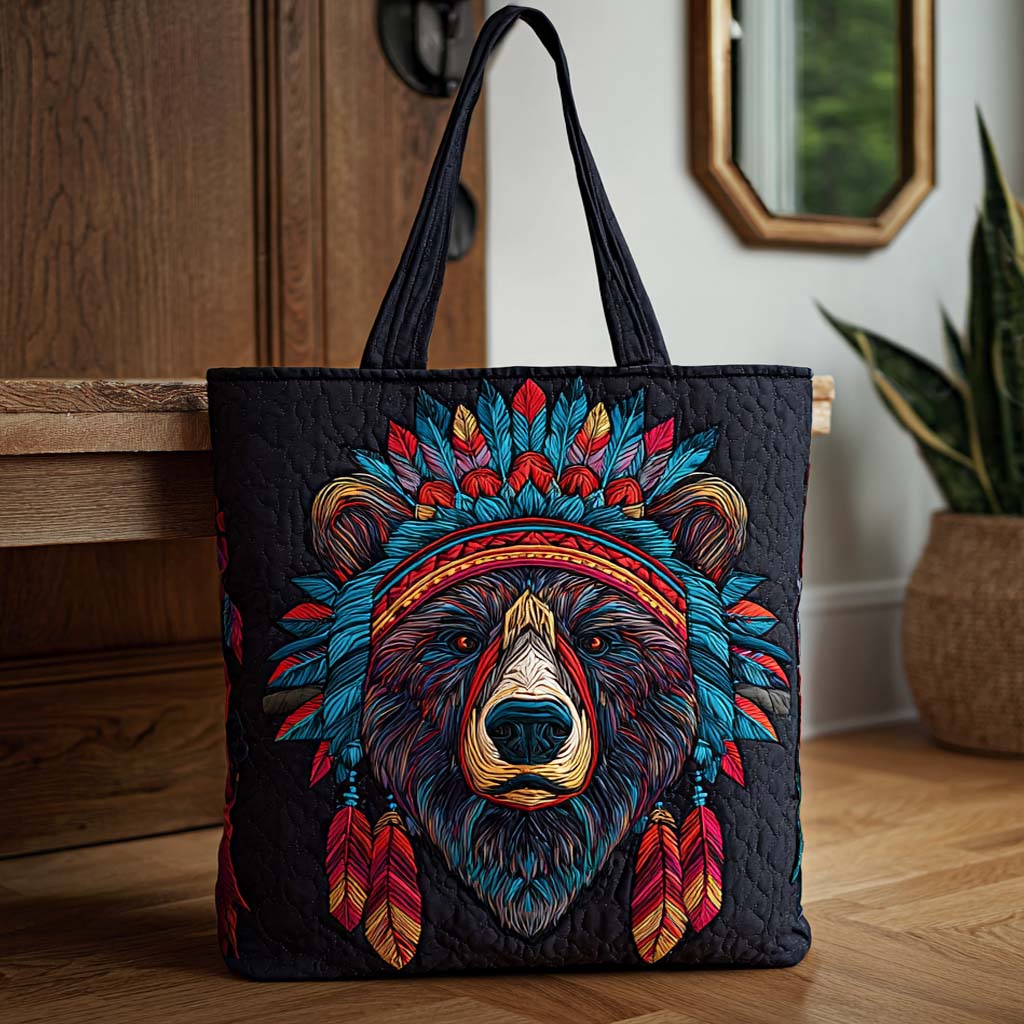 Thunder Bear Quilted Tote Bag Perfect Tote Bag Native American Gift Ideas