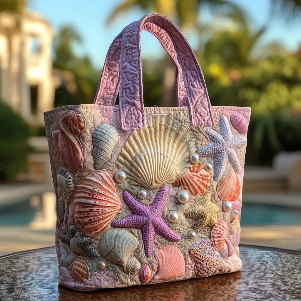 Tidal Treasures Quilted Tote Bag Womens Tote Bag Summer Beach Themed Stuff