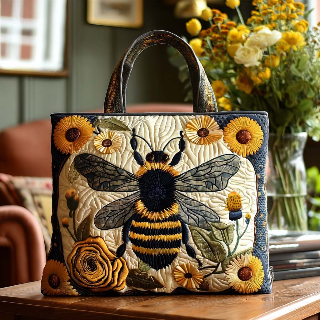 Tiny Buzz Quilted Tote Bag Best Everyday Tote Bag Bee Gifts For Women