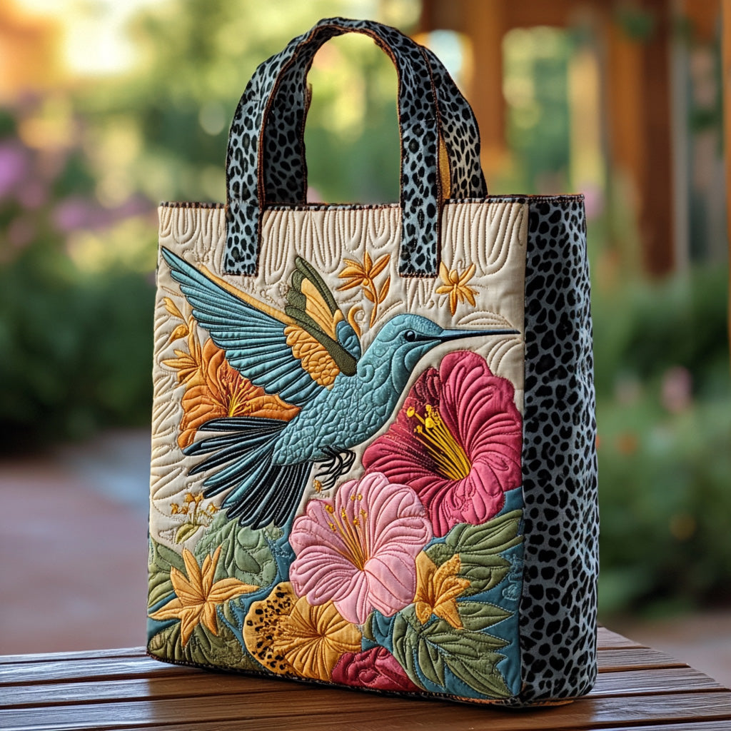 Tiny Dancer Quilted Tote Bag Handbag For Women Cool Gifts For Hummingbird Lovers