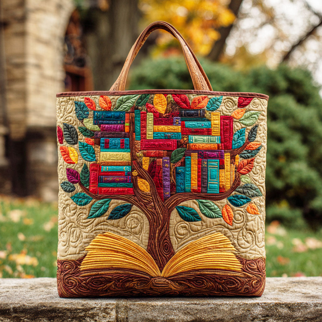 Tree of Knowledge Quilted Tote Bag Cute Tote Bags Awesome Gifts For Book Lovers