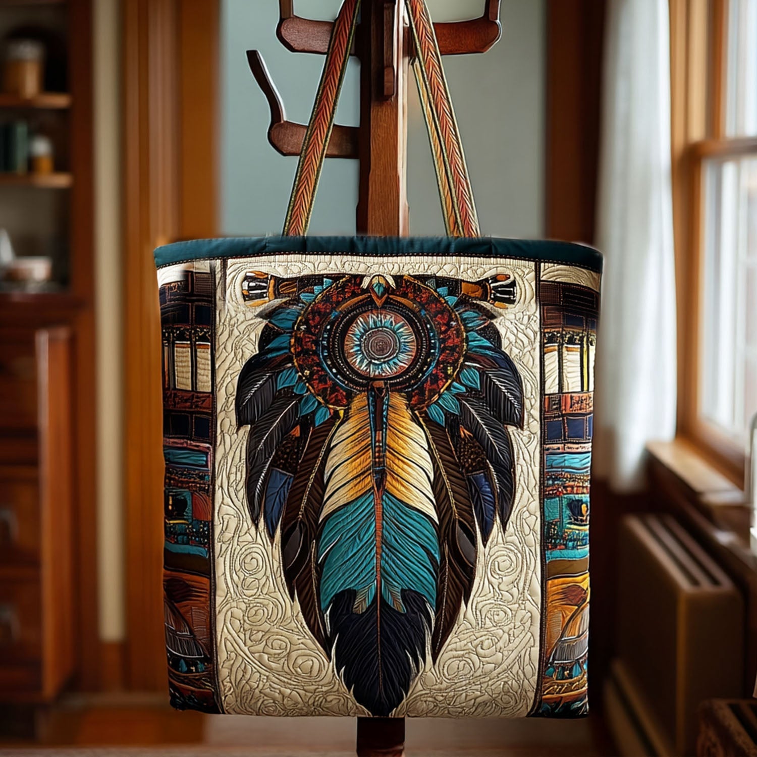 Tribal Threads Quilted Tote Bag Popular Designer Totes Native American Presents