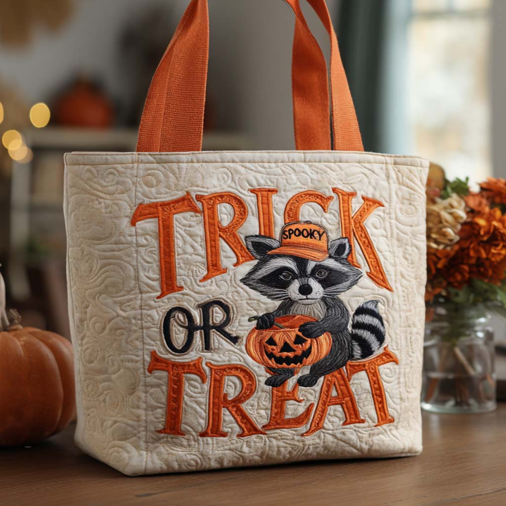 Trick Treat Quilted Tote Bag Best Everyday Tote Bag Unique Halloween Gifts