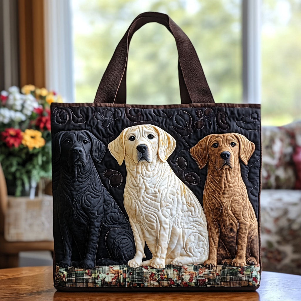 Trio of Companions Quilted Tote Bag Top Tote Bags Gifts For Labrador Owners